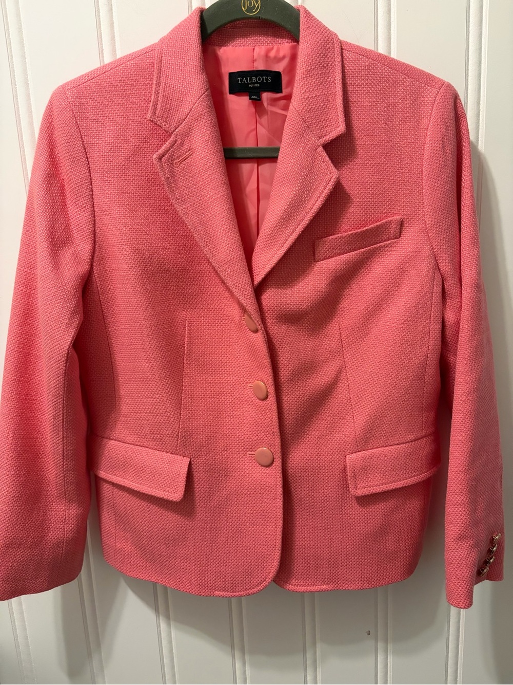 Talbots Pink Tweed 3-Button Blazer Women’s 12P